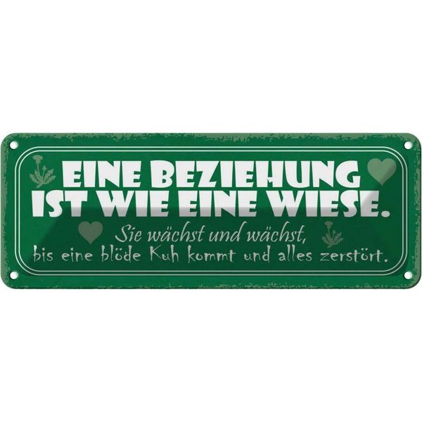 Vianmo Insegna Di Latta 10X27 Cm Beziehung Wie Wiese WäChst Bis-image
