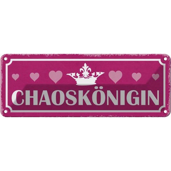 Vianmo Insegna Di Latta 10X27 Cm ChaosköNigin Herz Krone-image