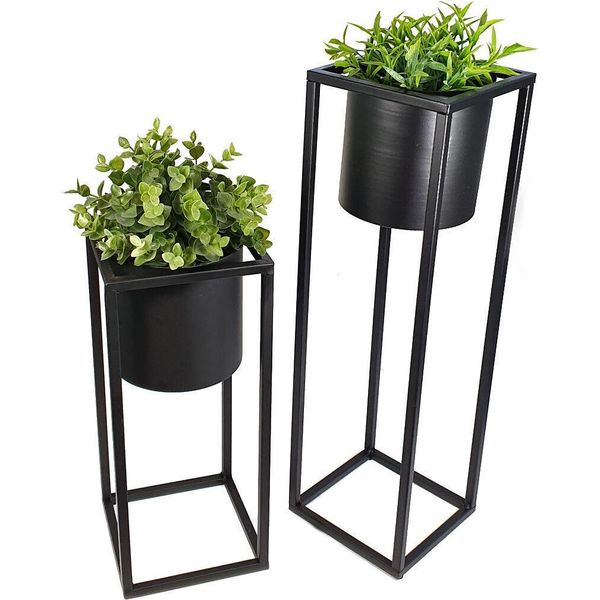 3.10 Vaso Per Piante Rotondo Su Supporto Set Di 2 - 1X 35 Cm + 1X 50 Cm-image