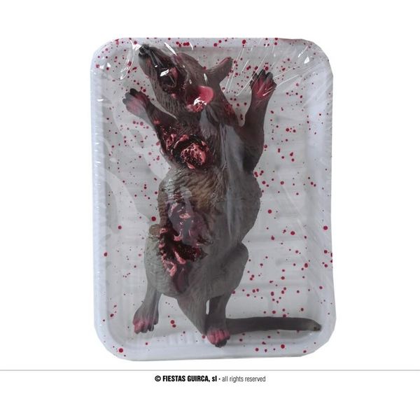 Halloween Rat Shocker Spaventoso Vassoio Decorazione Spaventoso Tavolo Horror Party Prop, Colore: Grigio-image