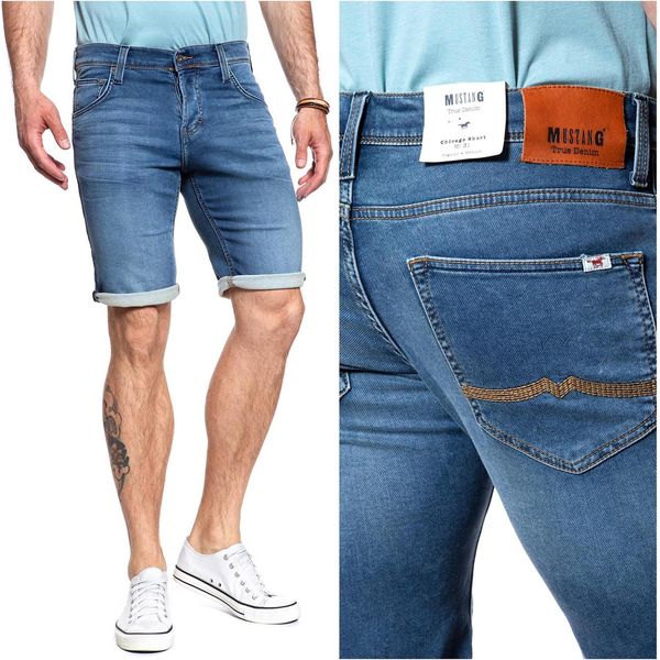 Mustang Herren, Pantaloncini Chicago Short, Slim Fit, W29, Blau, Kurze, Hosen,-image