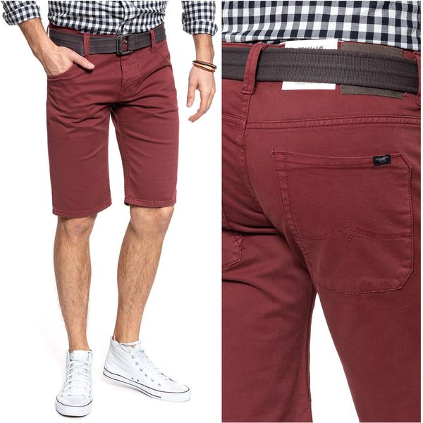 Mustang Herren, Pantaloncini 5 Tasche, Vestibilità Slim, W29, Rot, Kurze, Hosen,-image