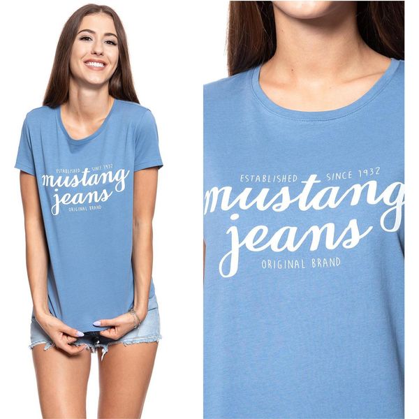 Mustang Damen, Maglietta Alina C Print, S, Blau, Sport, Tshirt, Camicia-image