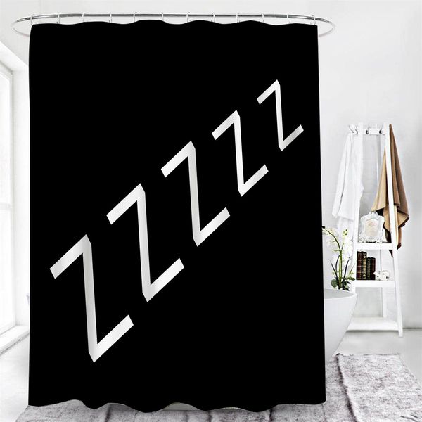 Tenda Da Doccia Antimuffa Tenda Da Bagno Impermeabile Tende Da Doccia Nere, 200X180 Cm-image