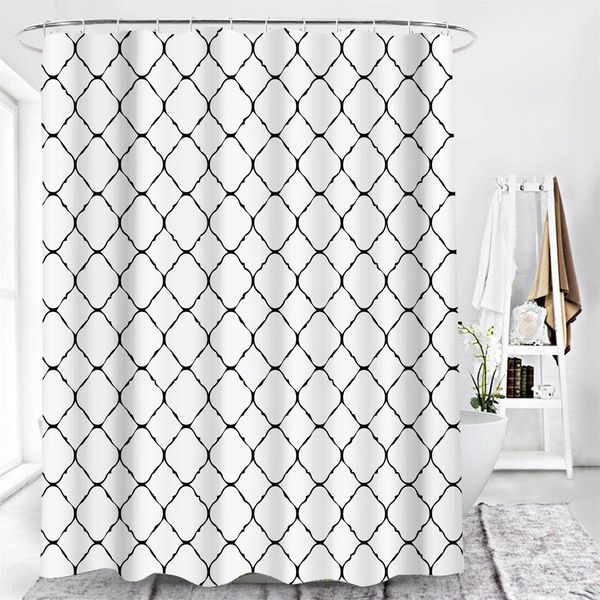 Tenda Da Doccia Antimuffa Tenda Da Bagno Tenda Da Doccia Impermeabile Bianco, 200X180 Cm-image