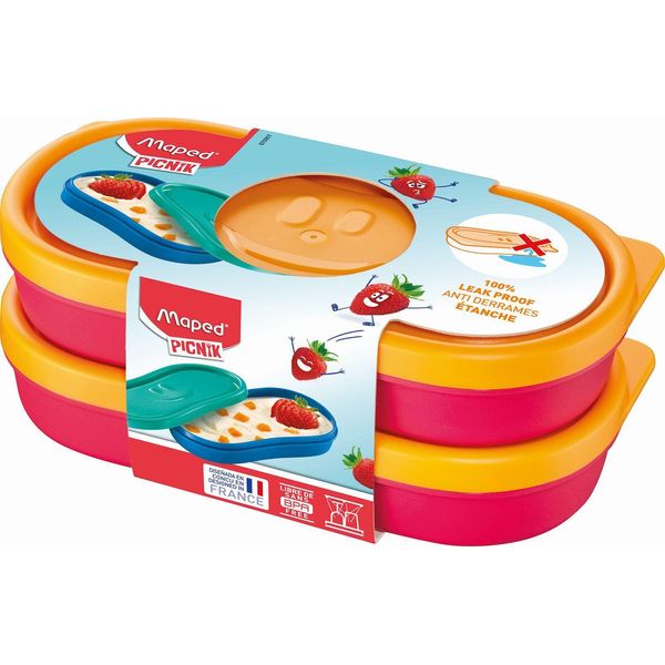 Maped 870901 Maped Picnik Snackbox Kids Concept, 2Er Set, 150 Ml, Rosa-image