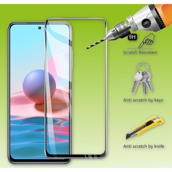 Per Xiaomi Poco M5S / Redmi Note 10S 4D Display Lcd H9 Temperato Schermo Protettore Di Vetro-image
