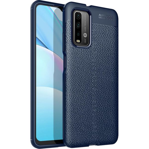 Xiaomi Poco M3 Custodia, Laimtop Lychee Texture Antiurto Antiscivolo Custodia Protettiva In Tpu Per Xiaomi Poco M3 Blu-image