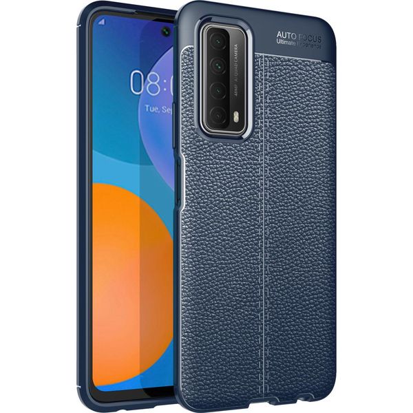 Huawei P Smart 2021 Custodia, Laimtop Lychee Texture Antiurto Antiscivolo Custodia Protettiva In Tpu Per Huawei P Smart 2021 Blu-image