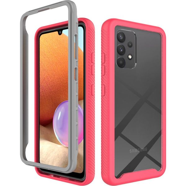 Samsung Galaxy A32 4G Custodia, Copertura Posteriore Trasparente Ibrida, Robusto Paraurti In Tpu, Custodia Antiurto Per Samsung Galaxy A32 4G Rosso-image