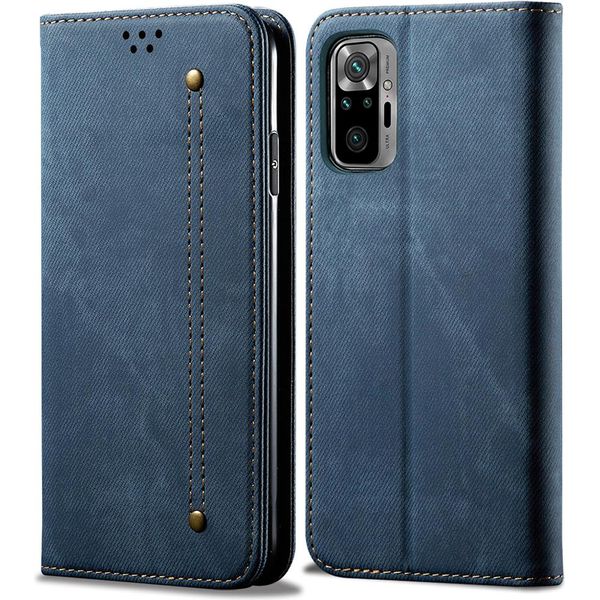 Custodia Redmi Note 10 4G/ Note 10S, Custodia In Pelle A Portafoglio Con Chiusura Magnetica E Supporto Per Xiaomi Redmi Note 10 4G/Note 10S Blu-image
