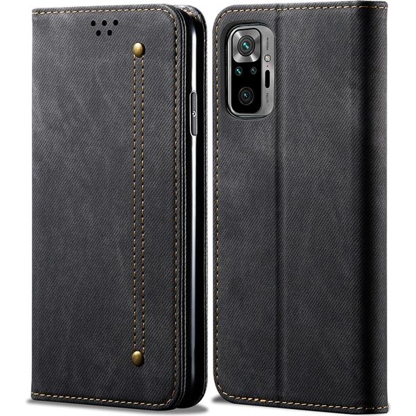 Custodia Redmi Note 10 4G/ Note 10S, Custodia In Pelle A Portafoglio Con Chiusura Magnetica E Supporto Per Xiaomi Redmi Note 10 4G/Note 10S Nero-image