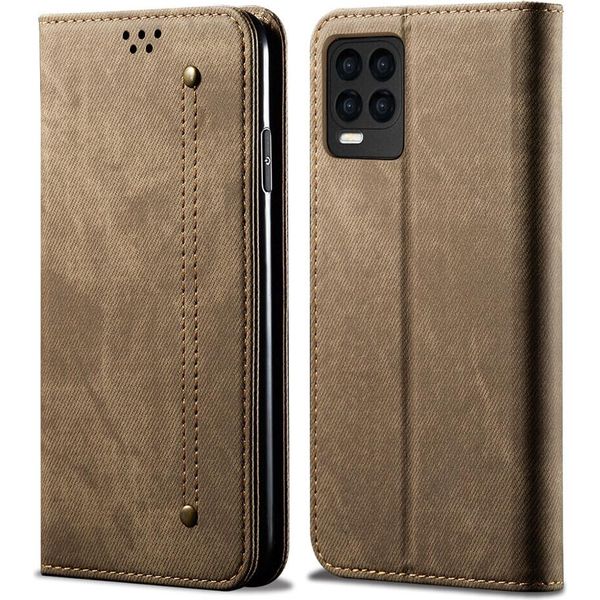 Oppo Realme 8 Pro Case, Custodia A Portafoglio In Pelle Con Chiusura Magnetica E Supporto Per Oppo Realme 8 Pro Khaki-image
