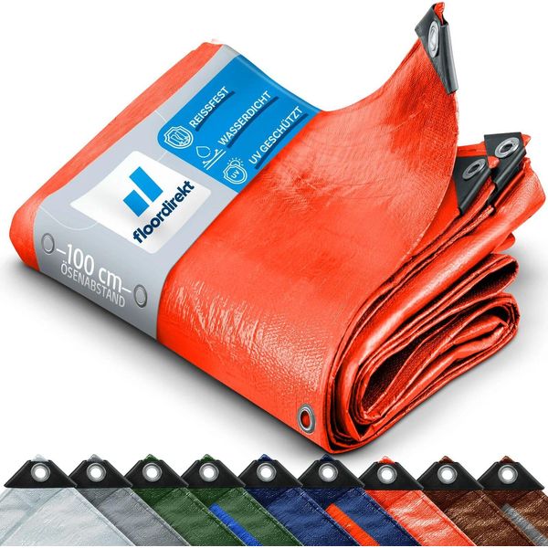 Telone 80G/M² Resistente Alle Intemperie, Resistente Ai Raggi Uv E Impermeabile Arancione 200X300 Cm-image