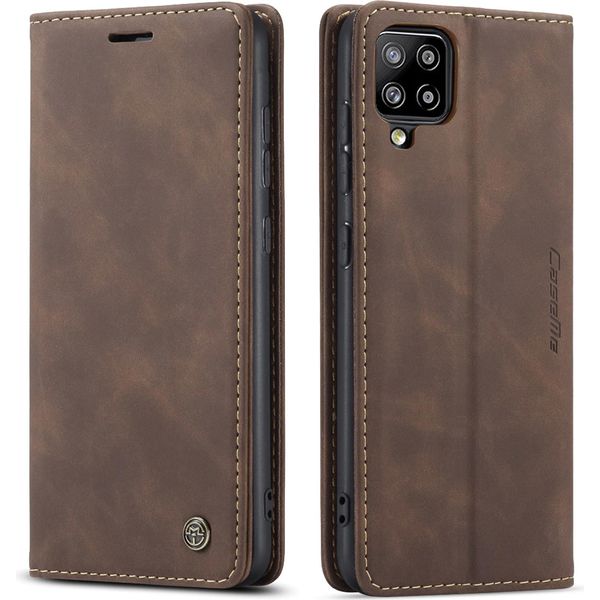 Samsung Galaxy A42 5G Custodia, Retro Custodia In Finto Cuoio Con Funzione Stand Per Samsung Galaxy A42 5G Caffè-image
