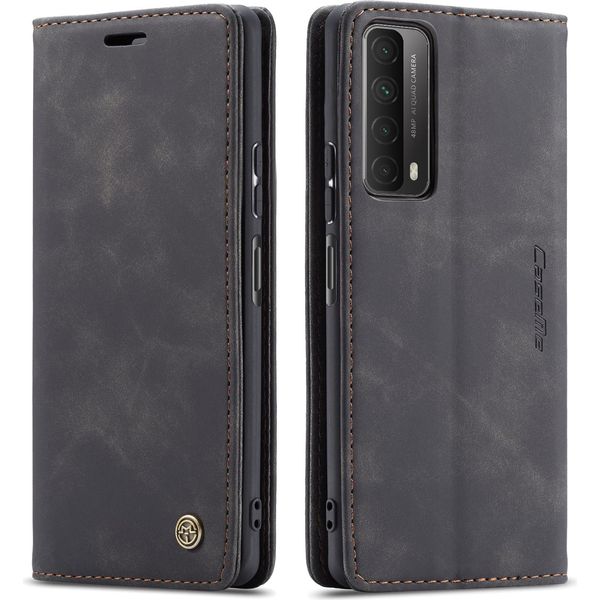 Huawei P Smart 2021 Custodia, Laimtop Retro Custodia In Finto Cuoio Con Funzione Stand Custodia Protettiva Per Huawei P Smart 2021 Nero-image
