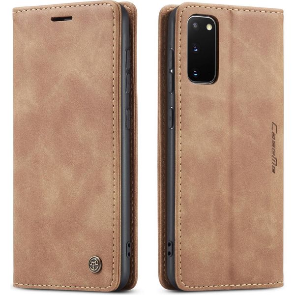 Custodia Samsung Galaxy S20, Laimtop Retro Custodia In Finto Cuoio Con Funzione Stand Custodia Protettiva Per Samsung Galaxy S20 Marrone-image