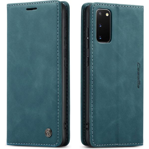 Samsung Galaxy S20 Custodia, Retro Custodia In Finto Cuoio Con Funzione Stand Per Samsung Galaxy S20 Blu-image