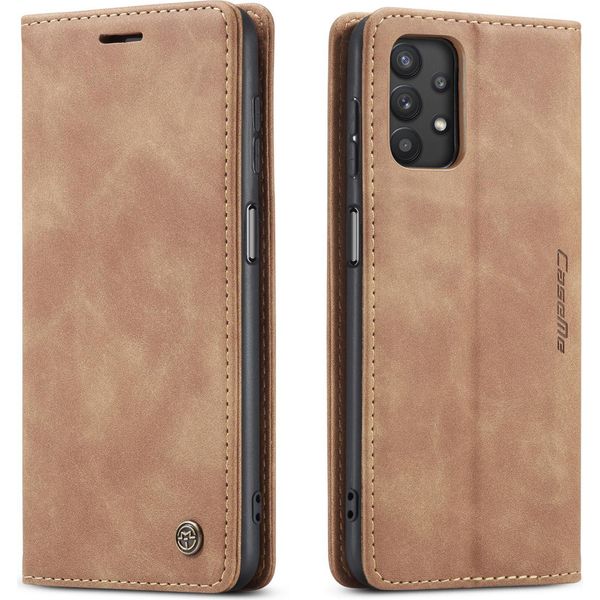 Custodia Samsung Galaxy A32 5G, Custodia Retrò In Finto Cuoio Con Funzione Stand Per Samsung Galaxy A32 5G Marrone-image