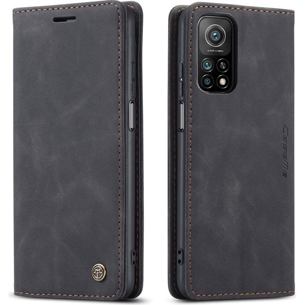 Xiaomi Mi 10T / Mi 10T Pro Case, Laimtop Retro Custodia In Finto Cuoio Con Stand Custodia Protettiva Per Xiaomi Mi 10T / Mi 10T Pro Nero-image