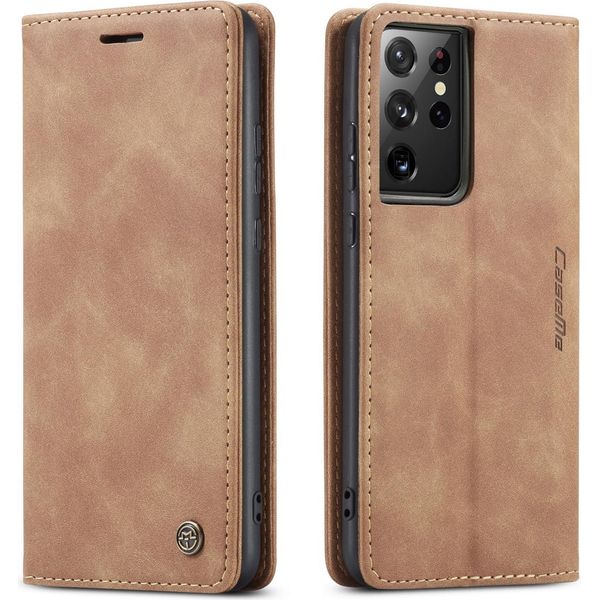 Samsung Galaxy S21 Ultra 5G Custodia, Laimtop Retro Custodia In Finto Cuoio Con Funzione Stand Custodia Protettiva Per Samsung Galaxy S21 Ultra 5G Marrone-image
