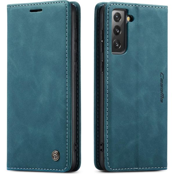 Samsung Galaxy S21+ 5G Case, Retro Custodia In Finto Cuoio Con Funzione Stand Per Samsung Galaxy S21 Plus 5G Blu-image