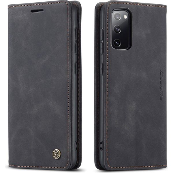 Samsung Galaxy S20 Fe Case, Retro Custodia In Finto Cuoio Con Funzione Stand Per Samsung Galaxy S20 Fe 5G Nero-image