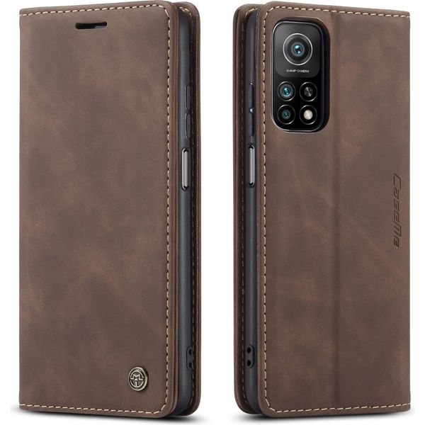 Xiaomi Mi 10T / Mi 10T Pro Case, Retro Custodia In Finto Cuoio Con Funzione Stand Per Xiaomi Mi 10T / Mi 10T Pro Coffee-image