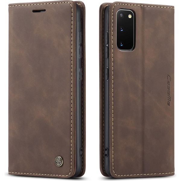 Custodia Samsung Galaxy S20, Laimtop Retro Custodia In Finto Cuoio Con Funzione Stand Custodia Protettiva Per Samsung Galaxy S20 Caffè-image