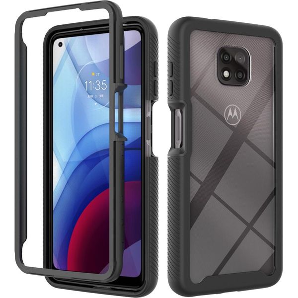 Moto G Power 2021 Case, Laimtop Doppio Strato Trasparente Tpu Bumper Case Per Motorola Moto G Power 2021 Nero-image