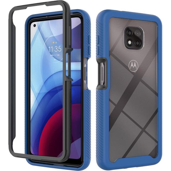 Custodia Moto G Power 2021, Copertura Posteriore Trasparente Ibrida, Robusto Paraurti In Tpu, Custodia Antiurto Per Motorola Moto G Power 2021 Blu Navy-image
