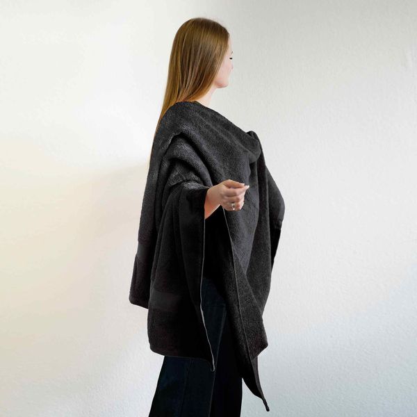 Set Di Asciugamani In Spugna Carli - 100% Cotone - Oekotex 500 Gsm - Asciugamani In Spugna - Asciugamano Da Bagno, Asciugamano Da Bagno Grande 100X150 Cm- Nero-image