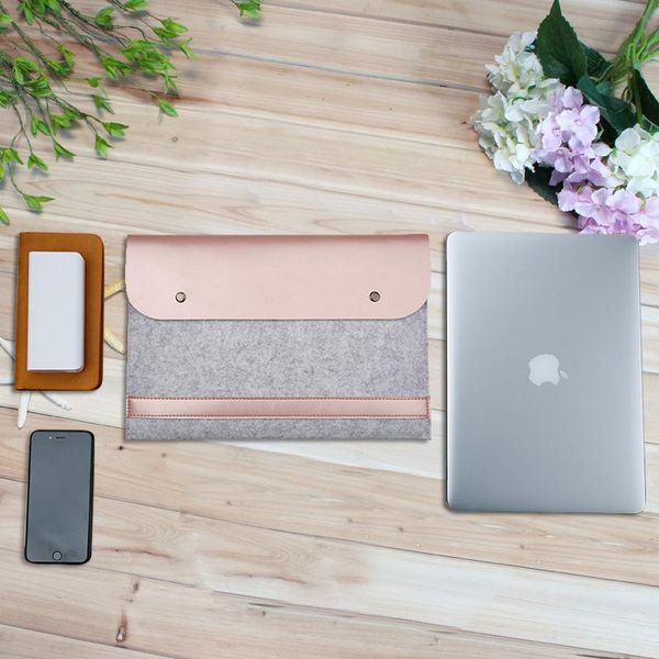 Macbook Sleeve Custodia In Pelle Feltro Laptop Sleeve Per Apple Macbook Air Pro 13,3 Pollici-image