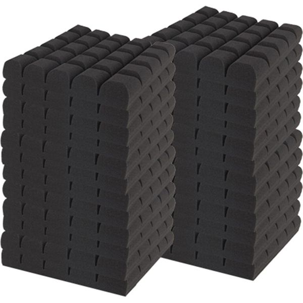 24 Pezzi Di Schiuma Acustica Autoadesiva 30X30X5 Cm Nero Schiuma Acustica Piramidale-image