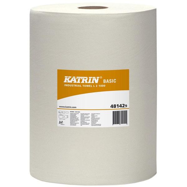 Katrin 48142 2 Katrin Putztuchrollen Basic L2 1000 2-Lagig Weiß, 1.000 BläTter-image