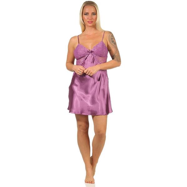 Camicia Da Notte In Raso Da Donna Lingerie Sexy Con Pizzo; Heide/S-image
