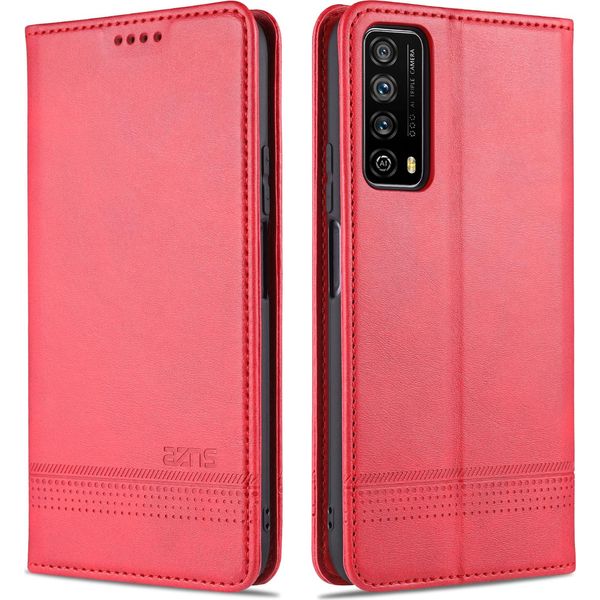 Laimtop Custodia In Pelle Per Huawei P Smart 2021, Flip Cover Wallet Case Chiusura Magnetica Stand Custodia Protettiva Per Huawei P Smart 2021 Rosa-image