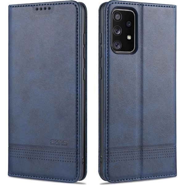 Custodia Samsung A72, Portafoglio Con Chiusura Magnetica E Supporto, Custodia In Pelle Flip Per Samsung Galaxy A72 5G/4G Blu-image