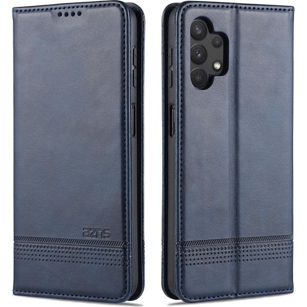 Custodia Samsung A32 5G, Portafoglio Con Chiusura Magnetica E Supporto, Custodia Flip In Pelle Per Samsung Galaxy A32 5G Blu-image