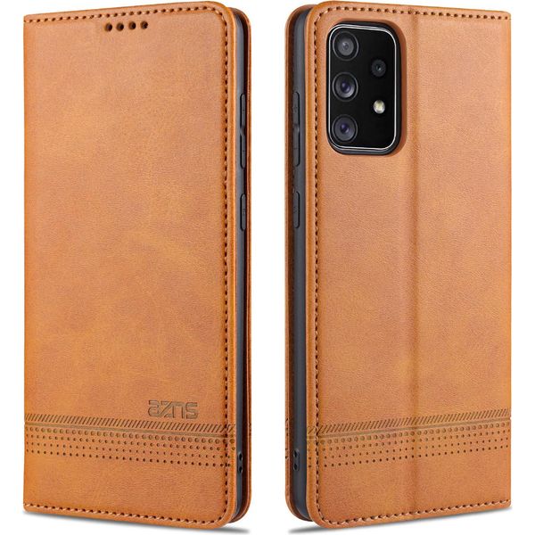 Custodia Samsung A72, Portafoglio Con Chiusura Magnetica E Supporto, Custodia In Pelle Flip Per Samsung Galaxy A72 5G/4G Marrone-image