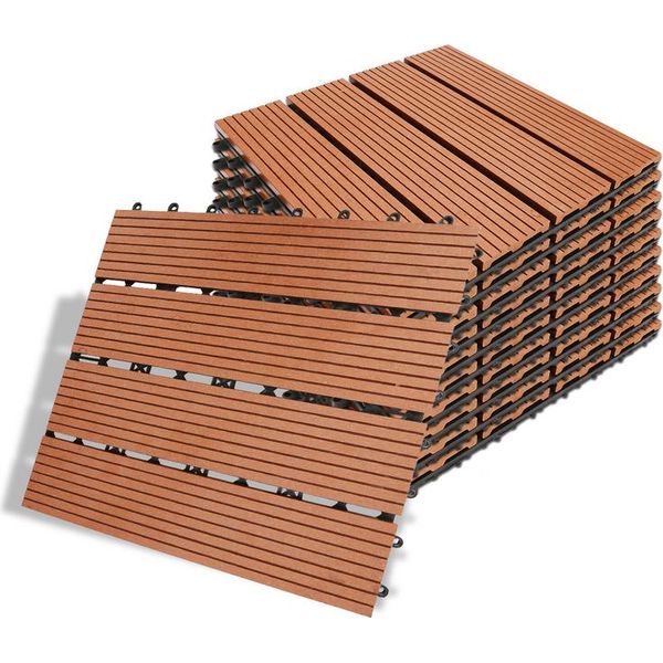Tegole Per Patio In Karpal Wpc Legno Plastica 77S 7M2 Tegole 30X30 Cm Tegole Per Balcone Tegole Per Giardino DšŠCo,Impermeabile-image
