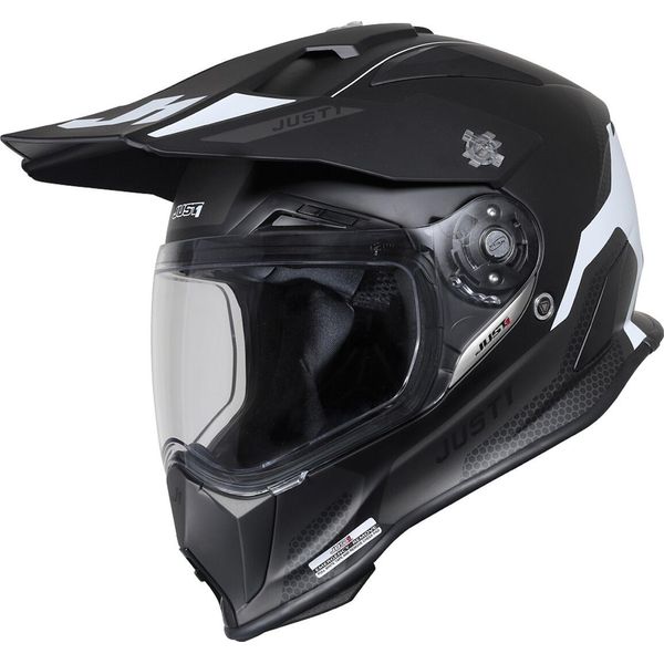 Casco Da Motocross Just1 J14-F Elite, Nero Opaco/Bianco, S (55/56)-image