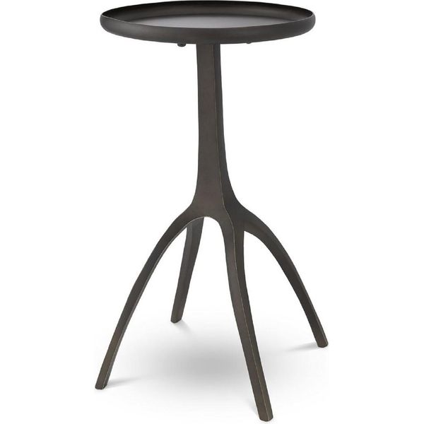 Tavolino Casa Padrino Color Bronzo 40,5 X 40,5 X H. 56 Cm - Tavolo Moderno In Metallo Con Piano Rotondo - Mobili Soggiorno - Mobili-image