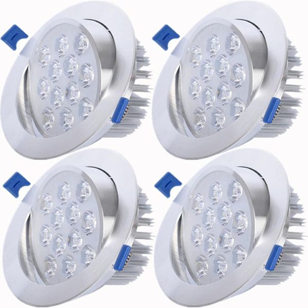 4X 12W Led Orientabile Faretto Da Incasso Pannello Plafoniera Faretto Lampada Da Incasso Plafoniera, Bianco Freddo-image
