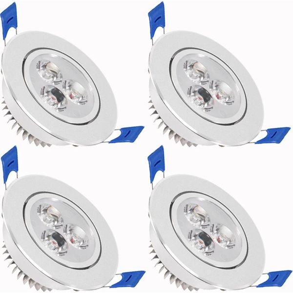 4X 3W Led Orientabile Faretto Da Incasso Pannello Plafoniera Faretto Lampada Da Incasso Plafoniera, Bianco Freddo-image