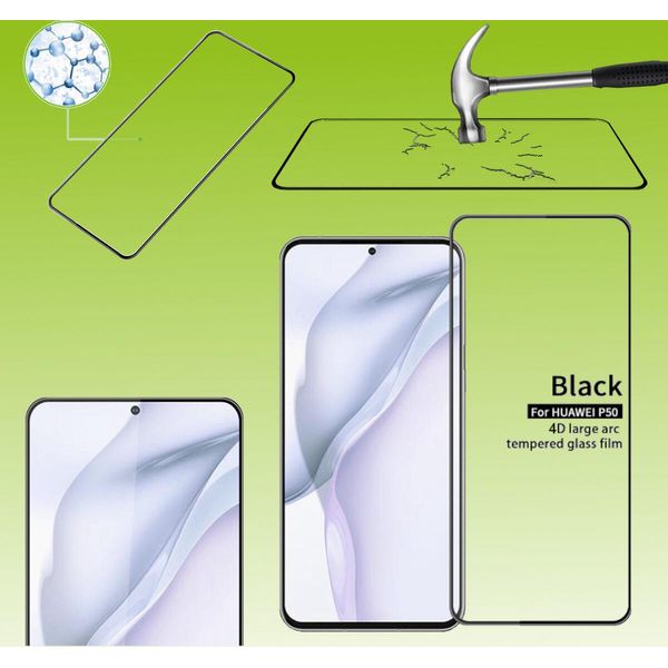Per Huawei P50 4D Display Full Lcd H9 Curved Tempered Glass Screen Protector New-image