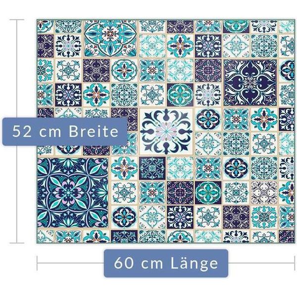 Piastra Di Copertura Del Piano Cottura Piastra Di Copertura Del Piano Cottura In Ceramica 1 Pezzo 60X52 Mosaico Blu-image