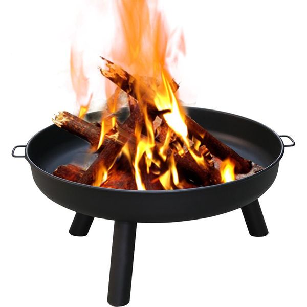Clanmacy, Ciotola Per Fuoco Da 82 Cm, Ciotola Per Fuoco In Ghisa Zincata Con Maniglie E Gambe Rimovibili, Pozzo Del Fuoco Per Il Giardino, Cesto Per Il Fuoco E Barile Per Il Fuoco-image