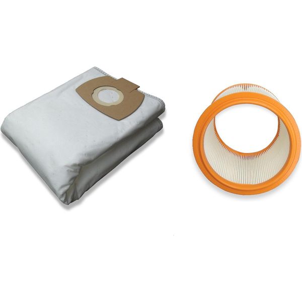 5 Sacchetti + 1 Filtro Lavabile Per Stihl Se 122 / SE122 E 122E-image