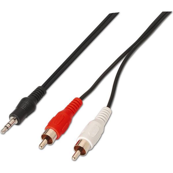Aisens - Cavo Audio Stereo, Jack 3,5/M-2Xrca/M, Nero, 3,0 M-image